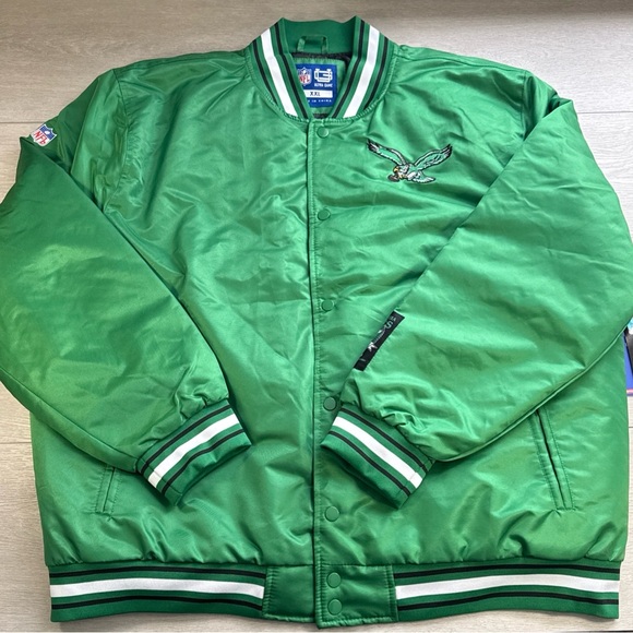 NFL Other - NFL Philadelphia Eagles Varsity Bomber Jacket Kelly Green Retro Men's XXL NWT
